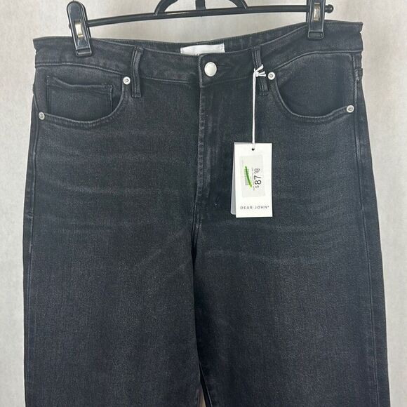 NWT Dear John Fiona Denim Jeans Wide Leg High Rise Size 32 Black - Picture 2 of 11